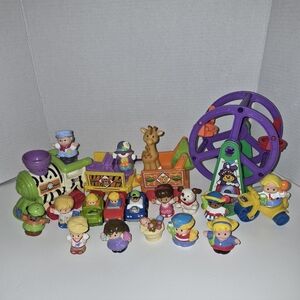 Fisher Price Little People Mixed Toy Lot Train Ferris Wheel Figures And More